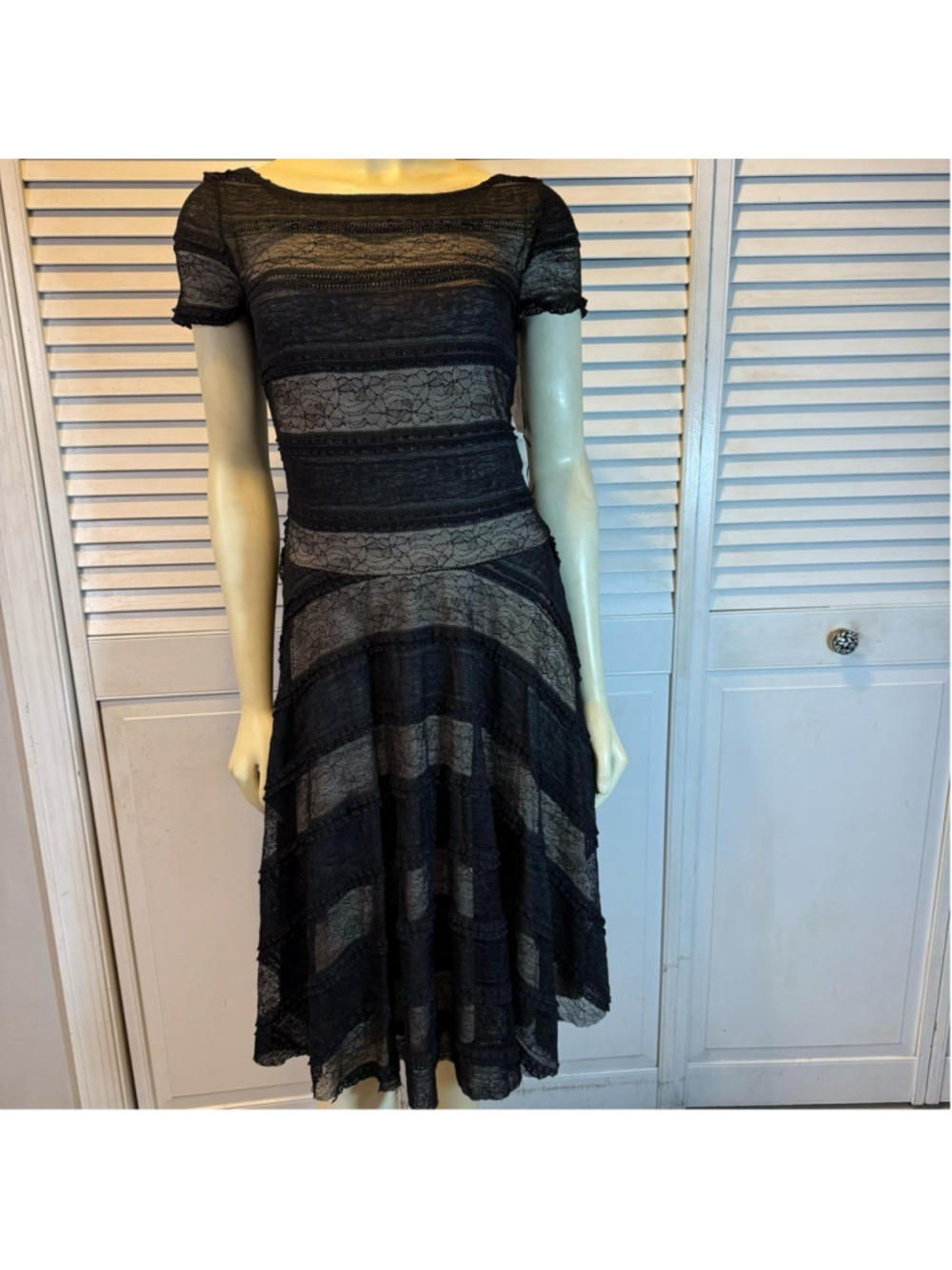 Women's Dressbarn Collection Dress, Size 6, Black and Beige